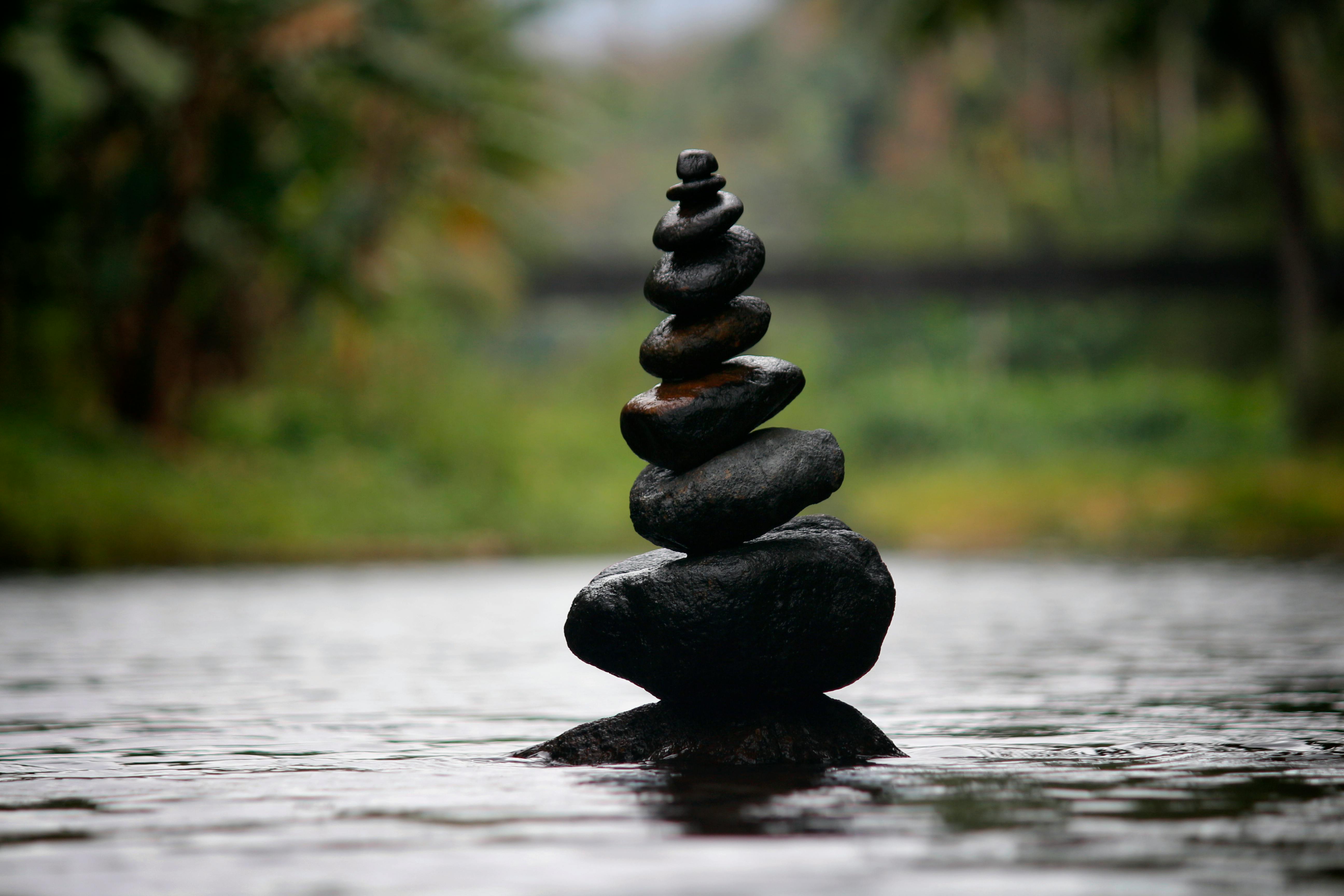 Stacked stones representing balance
